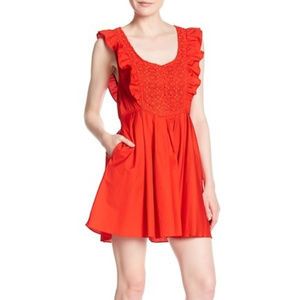 NWT Free People Half Moon mini in Hot Lava (red)